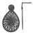 Stainless Steel Black Ion-Plated Laser Cut Starburst Post Dangle Earrings, 37.3 mm