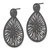 Stainless Steel Black Ion-Plated Laser Cut Starburst Post Dangle Earrings, 37.3 mm - View 3