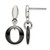 Chisel Stainless Steel Polished with Black Ceramic Post Dangle Earrings, 12 mm Wide