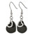 Chisel Stainless Steel Polished Black Ion-Plated Heart Dangle French Wire Earrings - View 3