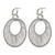 Stainless Steel Polished Textured Wire Circular Post Dangle Earrings - View 3