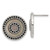 Stainless Steel Polished Black Mother of Pearl/Crystal Stud Earrings, 17 mm