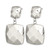 Stainless Steel Polished Hollow Squares Post Dangle Earrings, 43 mm - View 3