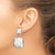 Stainless Steel Polished Hollow Squares Post Dangle Earrings, 43 mm - View 4