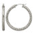 Chisel Stainless Steel Polished and Textured Hollow Hoop Earrings