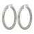Chisel Stainless Steel Polished and Textured Hollow Hoop Earrings - View 3