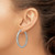 Chisel Stainless Steel Polished and Textured Hollow Hoop Earrings - View 4