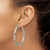 Chisel Stainless Steel Polished and Textured Oval Hoop Earrings - View 4