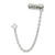 Stainless Steel Antiqued and Polished Cubic Zirconia Cuff Single Dangle Earring