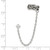 Stainless Steel Antiqued and Polished Cubic Zirconia Cuff Single Ear Climber Earring, 6.15 mm Wide - View 4