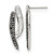 Stainless Steel Polished Post Black and Clear Crystal Drop Earrings