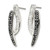 Stainless Steel Polished Post Black and Clear Crystal Drop Earrings - View 3