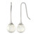 Chisel Stainless Steel Polished with Glass Ball Shepherd Hook Drop French Wire Earrings