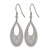 Chisel Stainless Steel Polished Textured Cut-Out Design Dangle Shepherd Hook Drop French Wire Earrings - View 3