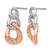 Chisel Stainless Steel Polished Rose Ion-Plated Loop with Crystal Post Dangle Earrings - View 3