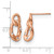 Chisel Stainless Steel Polished Rose Ion-Plated with Crystal Two Loop Post Drop Earrings - View 5