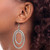 Stainless Steel Polished and Textured Double Oval Dangle French Wire Earrings - View 4