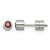 Chisel Stainless Steel Polished Red Cubic Zirconia January Birthstone Stud Earrings, 5.5 mm