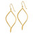 14K Yellow Gold Polished Twisted Drop French Hook French Wire Earrings, 60 mm - View 2