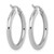 Rhodium-Plated 10K White Gold Hollow Polished Hinged Hoop Earrings, 25 mm, Diamond-Cut - View 4