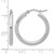 Rhodium-Plated 10K White Gold Hollow Polished Hinged Hoop Earrings, 25 mm, Diamond-Cut - View 5