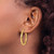 10K Yellow Gold Hollow Polished Hinged Hoop Earrings, 30 mm, Diamond-Cut - View 3