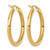 10K Yellow Gold Hollow Polished Hinged Hoop Earrings, 30 mm, Diamond-Cut - View 4