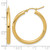 10K Yellow Gold Hollow Polished Hinged Hoop Earrings, 30 mm, Diamond-Cut - View 5