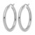 Rhodium-Plated 10K White Gold Hollow Polished Hinged Hoop Earrings, 30 mm, 3 mm Wide - View 2