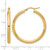 10K Yellow Gold Hollow Polished Hinged Hoop Earrings, 35 mm, 3 mm Wide, Diamond-Cut - View 5