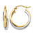 Rhodium-Plated 10K Two-Tone Gold Hollow Polished Hinged Hoop Earrings, 26 mm