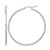Rhodium-Plated 10K White Gold Hollow Polished Hinged Hoop Earrings, 50 mm