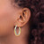 Rhodium-Plated 10K Two-Tone Gold Hollow Textured Hinged Hoop Earrings, 29 mm - View 3