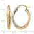 Rhodium-Plated 10K Two-Tone Gold Hollow Textured Hinged Hoop Earrings, 29 mm - View 4
