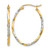 10K Yellow Gold Hollow with Rhodium-Plated Oval Hinged Hoop Earrings, 30 mm