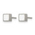 Chisel Titanium Brushed with White Enamel Square Stud Earrings, 5 mm - View 2
