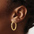 14K Yellow Gold Hollow Polished Cubic Zirconia Hoop Earrings, 25.5 mm - View 3