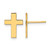 14K Yellow Gold Polished Cross Stud Earrings, 12 mm