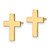 14K Yellow Gold Polished Cross Stud Earrings, 12 mm - View 2
