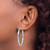 Rhodium-Plated 10K White Gold Twisted Hinged Hoop Earrings, 40 mm - View 3