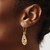 10K Yellow Gold with White and Rose Rhodium-Plated Diamond-Cut Dangle Earrings, 39 mm - View 3