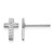 Rhodium-Plated 14K White Gold Small Polished Cross Stud Earrings, 8.35 mm