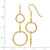 14K Yellow Gold 3 Circle Dangle Wire Drop French Wire Earrings, 46 mm - View 4