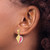 14K Yellow Gold White and Pink Enamel Conch Shell Dangle Earrings, 15.1 mm - View 3