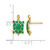 14K Yellow Gold Land Turtle with Green Enamel Stud Earrings, 15.15 mm - View 4