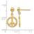 14K Yellow Gold 3-D Polished Peace Symbol Dangle Earrings, 18.5 mm - View 4