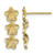 14K Yellow Gold Triple Plumeria Flower Post Dangle Earrings, 18.3 mm