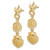 14K Yellow Gold Starfish, Sand Dollar,Scallop Shell Dangle Earrings, 35.2 mm - View 2