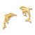 14K Yellow Gold Polished Dolphin and Baby Stud Earrings, 17.55 mm - View 2
