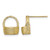 14K Yellow Gold Basket Flat Back Stud Earrings, 12.1 mm